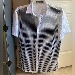 Men's Black and White Checkered Shirt